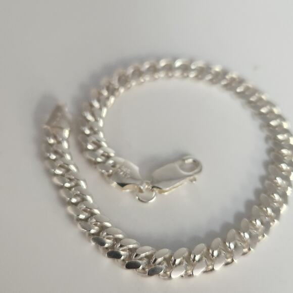 925 sterling silver Miami Cuban chain Bracelet 8" - Picture 2 of 6